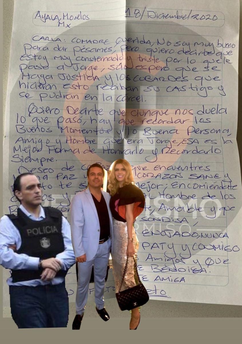 Borge pide justicia por el asesinato del ex gobernador Aristóteles Sandoval Díaz.