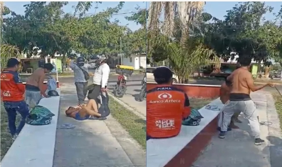 Vecinos de Payo Obispo III, Chetumal, toman justicia por mano propia: Atrapan y desnudan a ladrón a latigazos