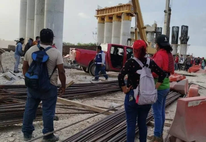 Colapso de Estructura del Puente del Tren Maya en Xul-Ha Deja un Trabajador Lesionado