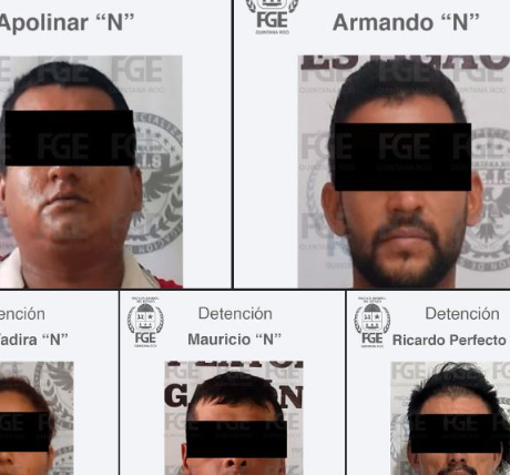 Capturan a Cinco Extorsionadores en Puerto Morelos