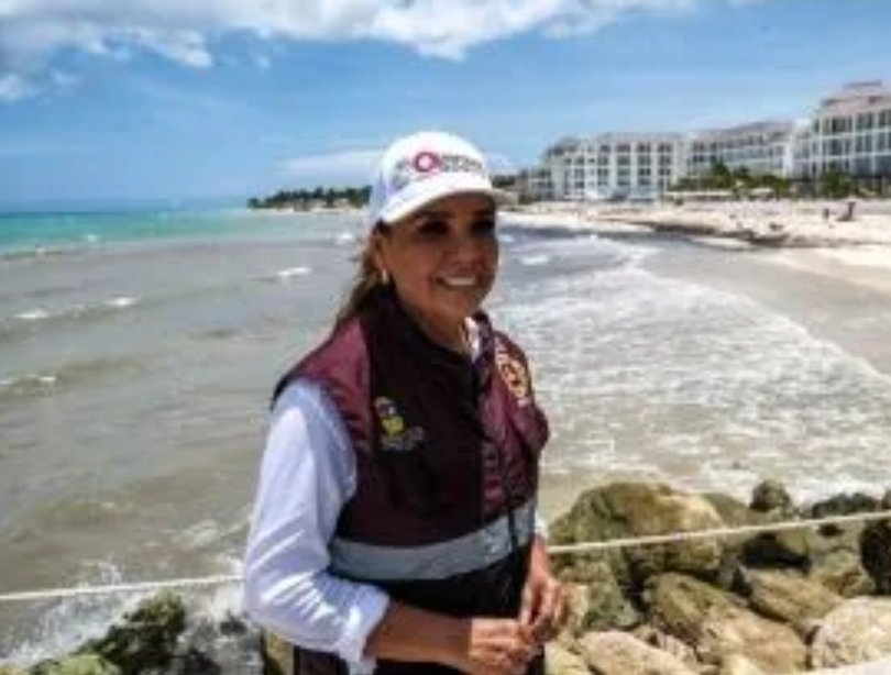 Supervisión de Playas por Mara Lezama tras el Paso del Huracán Beryl