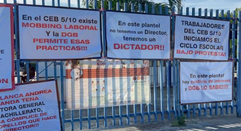 “Protesta en el CEB 5/10 de Felipe Carrillo Puerto: Trabajadores Denuncian Abuso de Poder y Hostigamiento Laboral”*