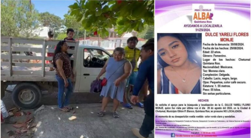 Familiares de Dulce Yareli Flores Monje exigen acción ante su desaparición; piden investigar a su novio.