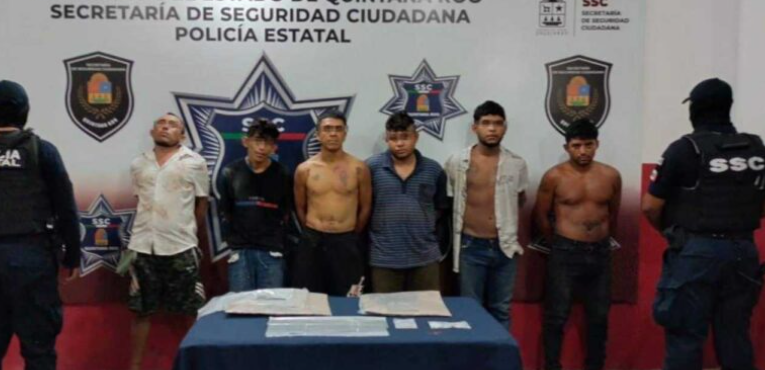 Detienen a Seis Integrantes del Grupo Delictivo “Caborca” en Quintana Roo Tras Amenaza con Armas de Fuego