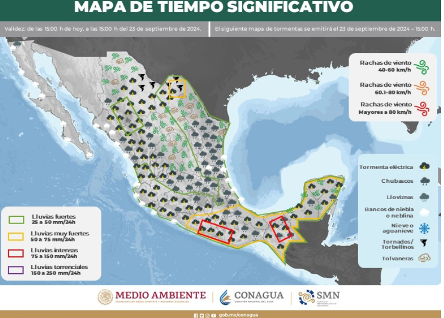 Alerta en la Península de Yucatán por lluvias intensas y posible ciclón tropical en el Caribe