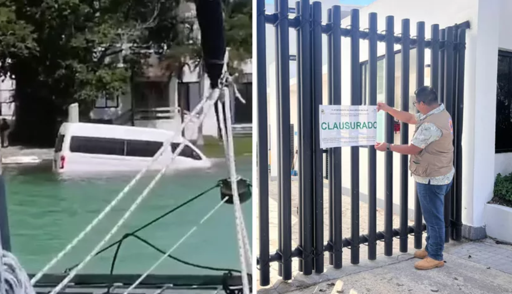 “Hotel Cristalino clausurado tras caída de van a la Laguna de los Siete Colores en Bacalar: Investigación por daño ambiental”